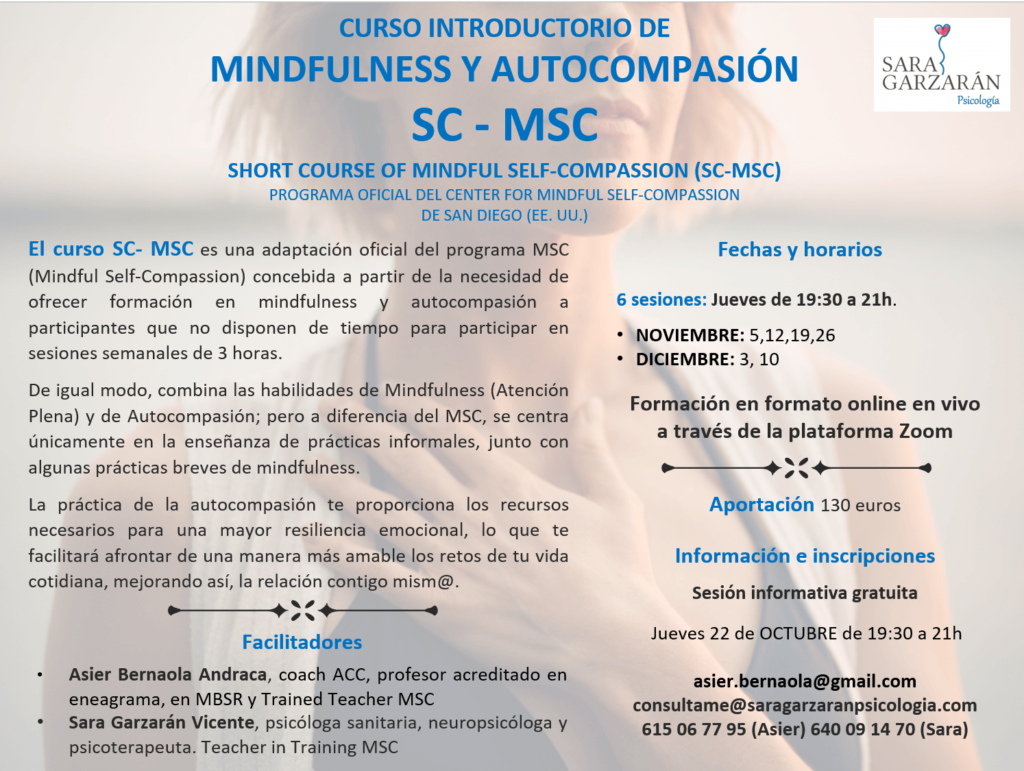 Cartel SC-MSC Mindfulness y Autocompasión